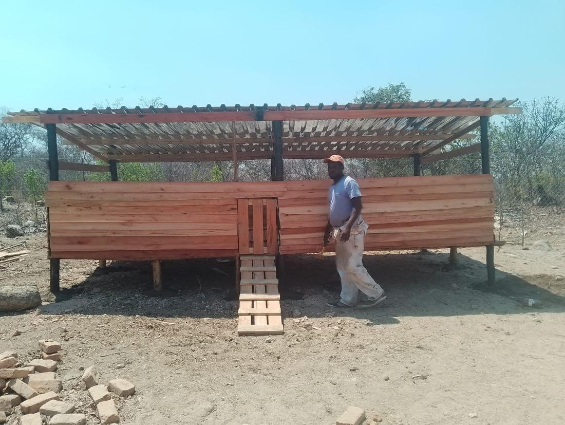 Front elevation — raised timber structure, Zimbabwe